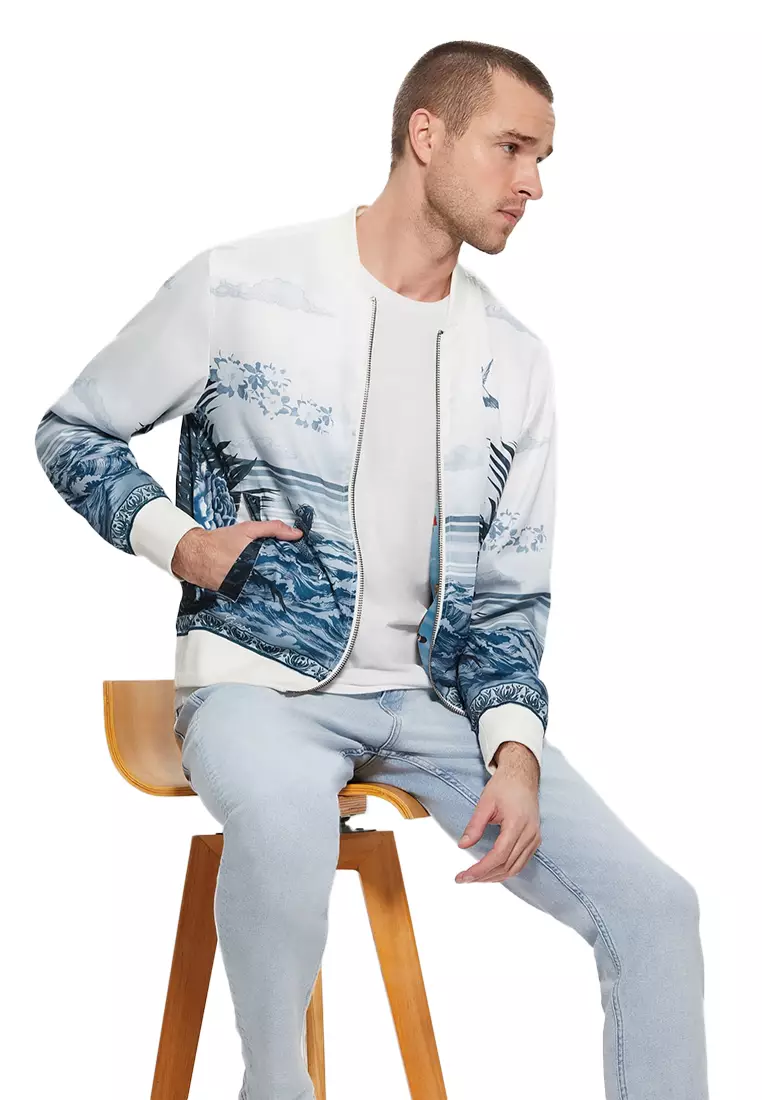Guess reversible sale bomber jacket