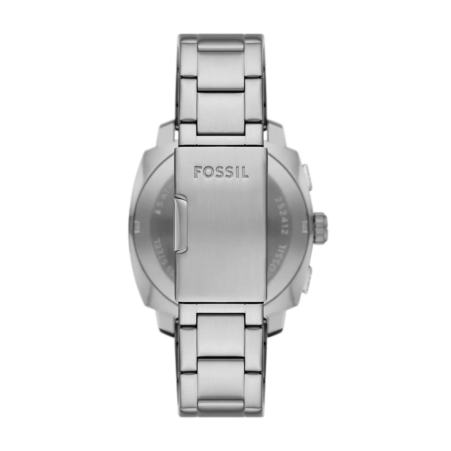 Fossil Machine Chronograph Black Dial Silver Strap Stainless Steel Jam Pria - FS6095