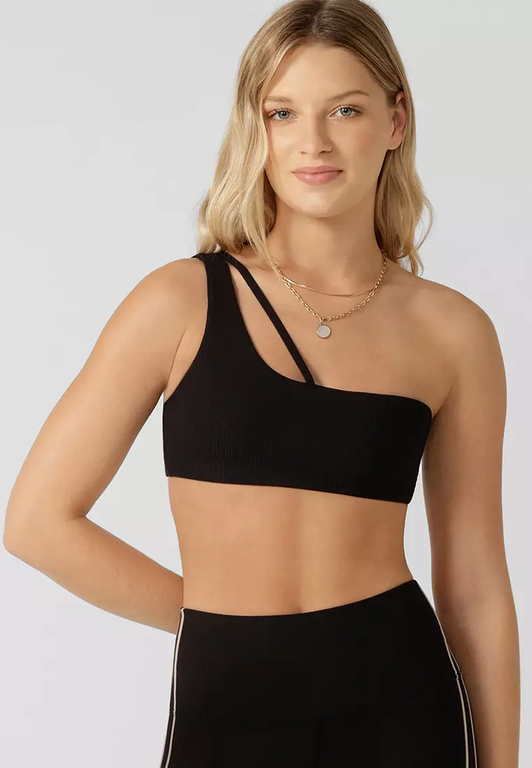 Luxe Rib Asymmetrical Sports Bra