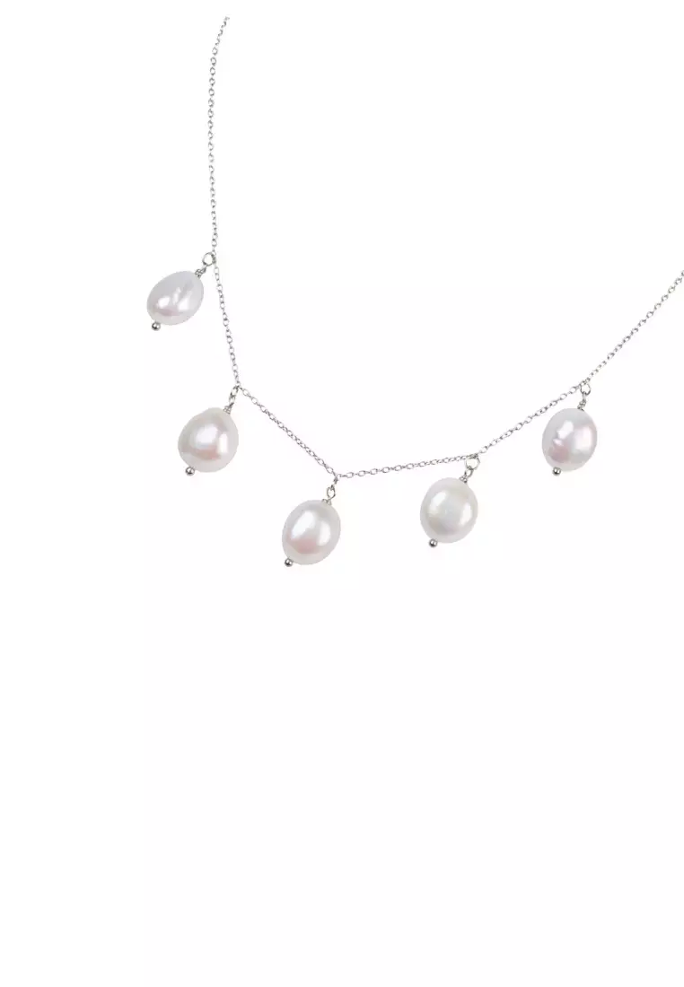 Sterling Silver Staycation Pearl Necklace 
