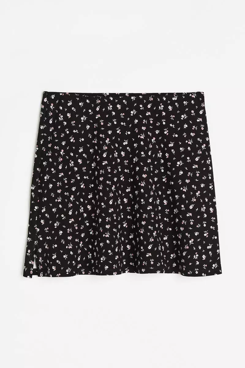 H&m patterned jersey skirt cheap