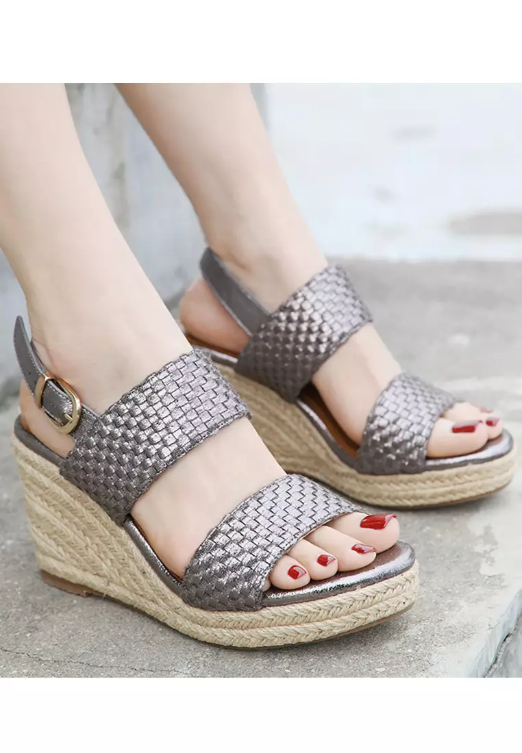 Woven Strap Wedge Espadrilles ALM2024-5