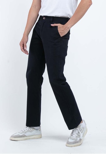 FOREST navy Forest Stretchable Chino Pants Trousers Straight Cut Khakis Pant Men Cotton Men Long Pants - 610197-33Navy 56D38AAFB183D8GS_1