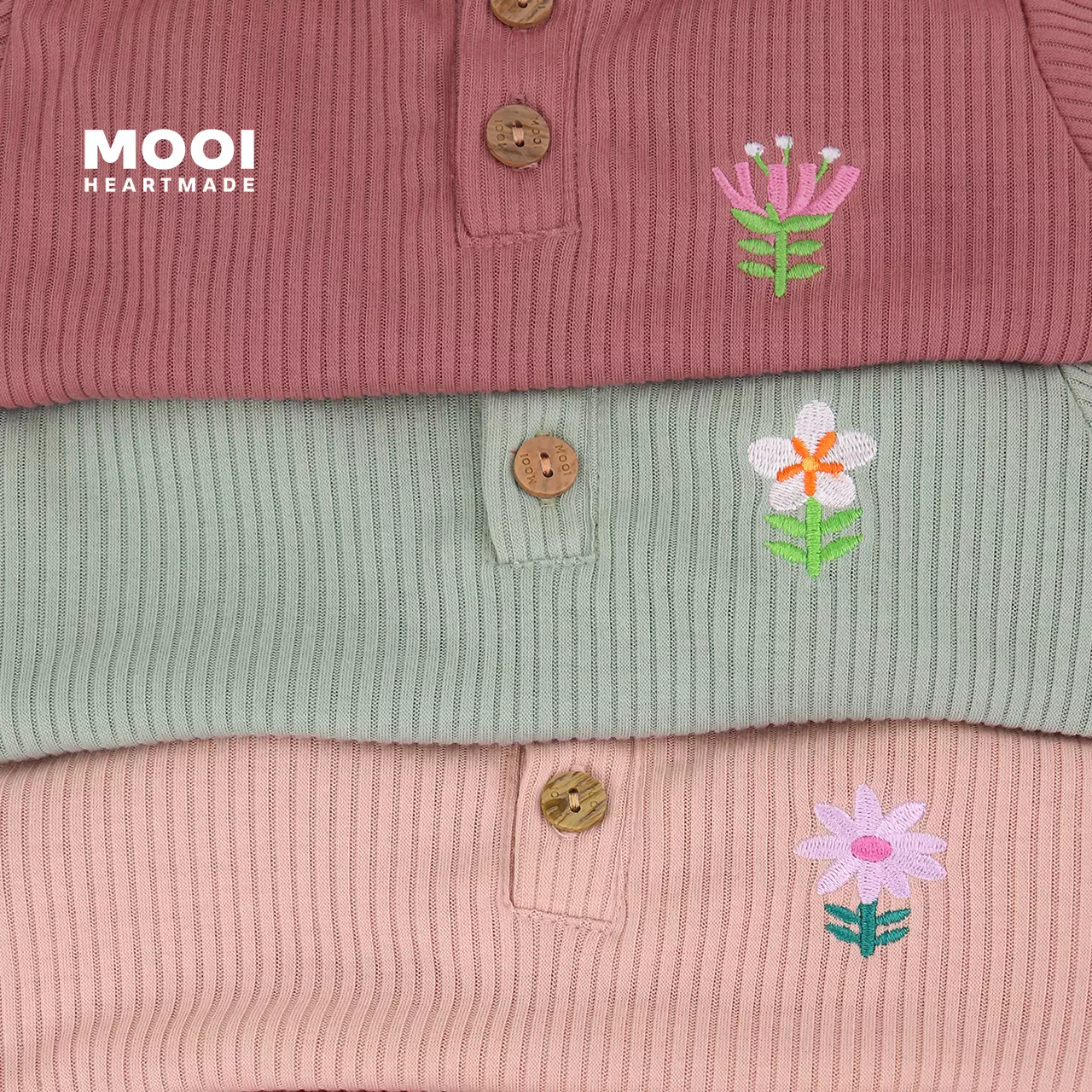 Mooi Atasan Anak Perempuan Laura Rib Top - Pink Rose