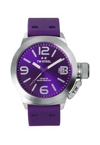 Canteen case 3 hands - Purple dial Purple silicon strap