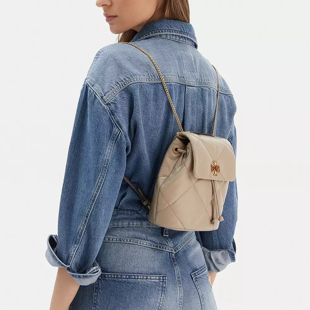 Kira Mini Diamond Quilt Backpack Light Stone