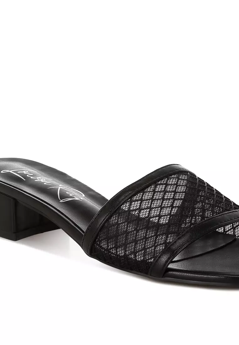 Slip-On Low Block Heels in Black