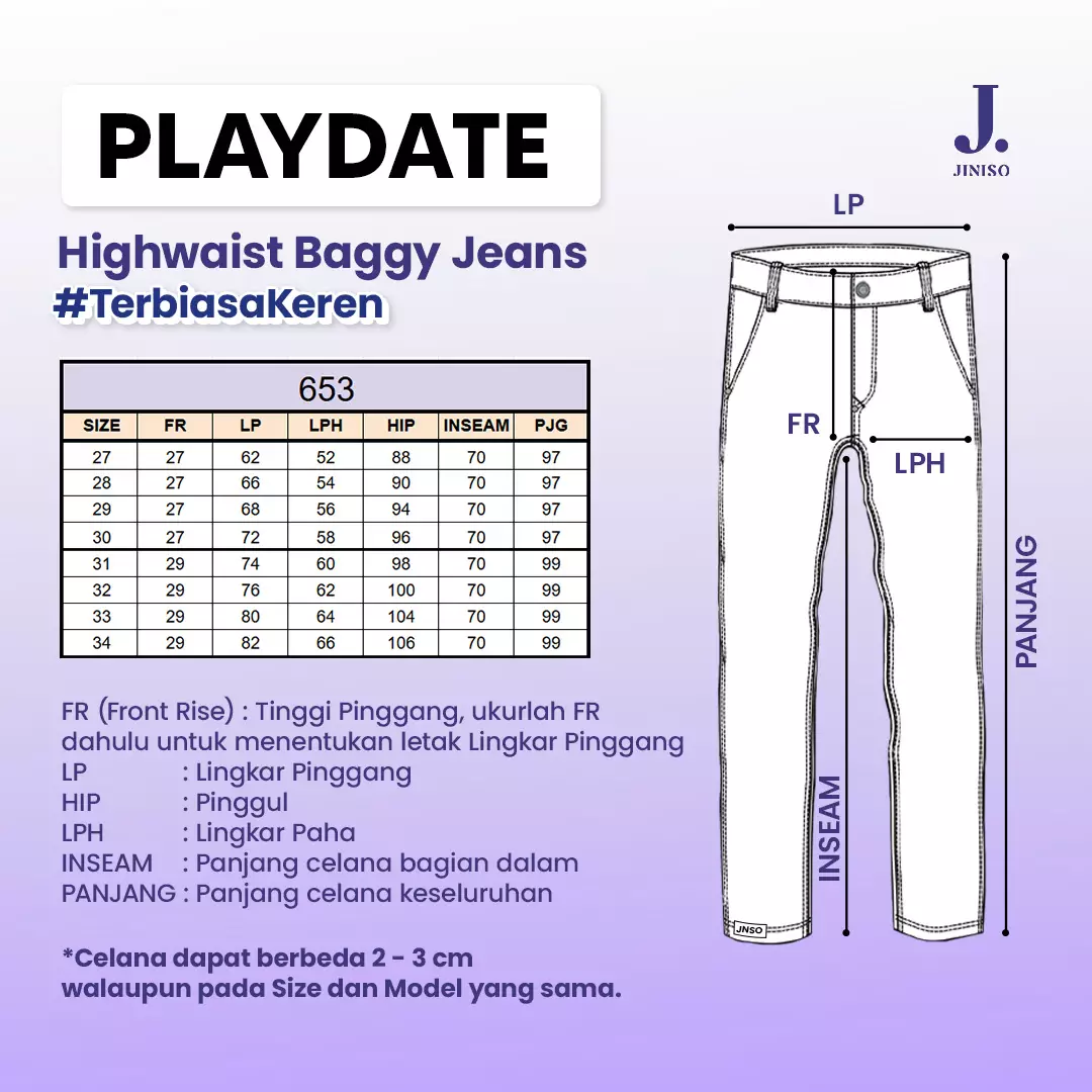 Highwaist Baggy Loose Jeans 653 PLAYDATE