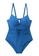 LYCKA blue LNN1212 Korean Lady One Piece Swimwear Blue 85B29US8150192GS_1