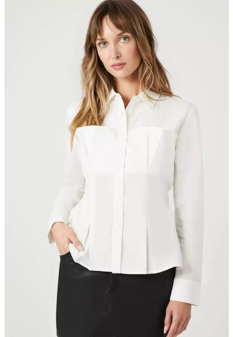 Pleated Poplin Shirt