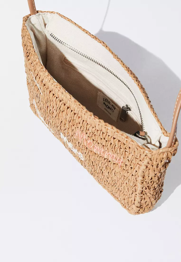 Straw effect cross body bag clearance