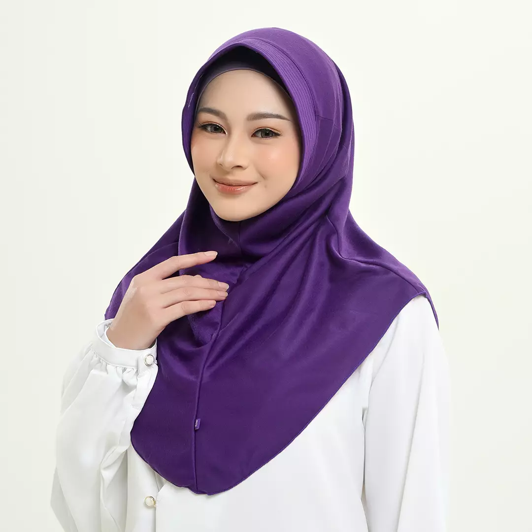 Rabbani - Kerudung Sekolah Instan Neo Karimun - Ungu Tua