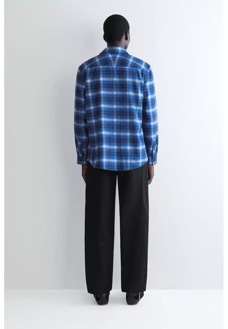 RELAXED CHECKED WOOL-BLEND SHIRT