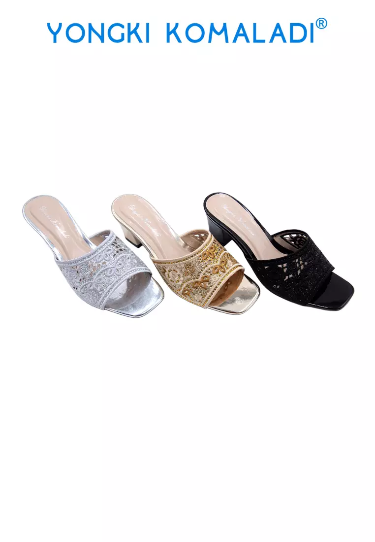 [ ORIGINAL ] HEELS WANITA YONGKI KOMALADI OL-EWH710-25R GOLD