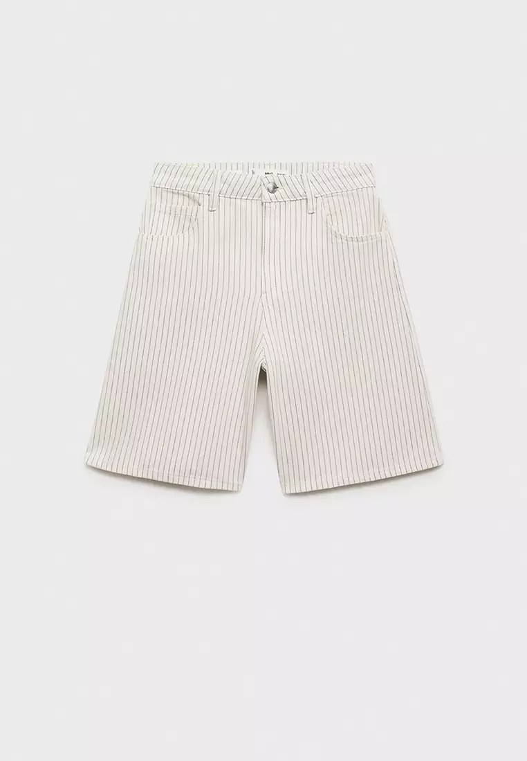 High-Waist Straight Denim Shorts