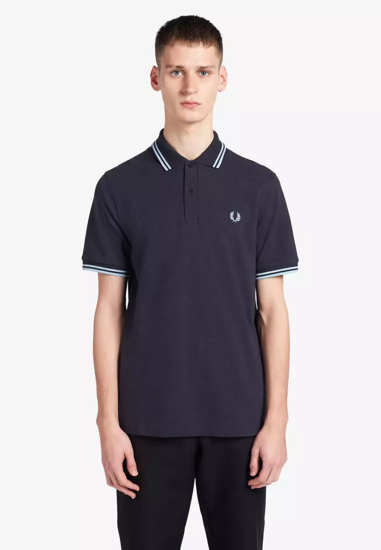 Fred Perry M12 Twin Tipped Fred Perry Shirt (Navy / White / White)
