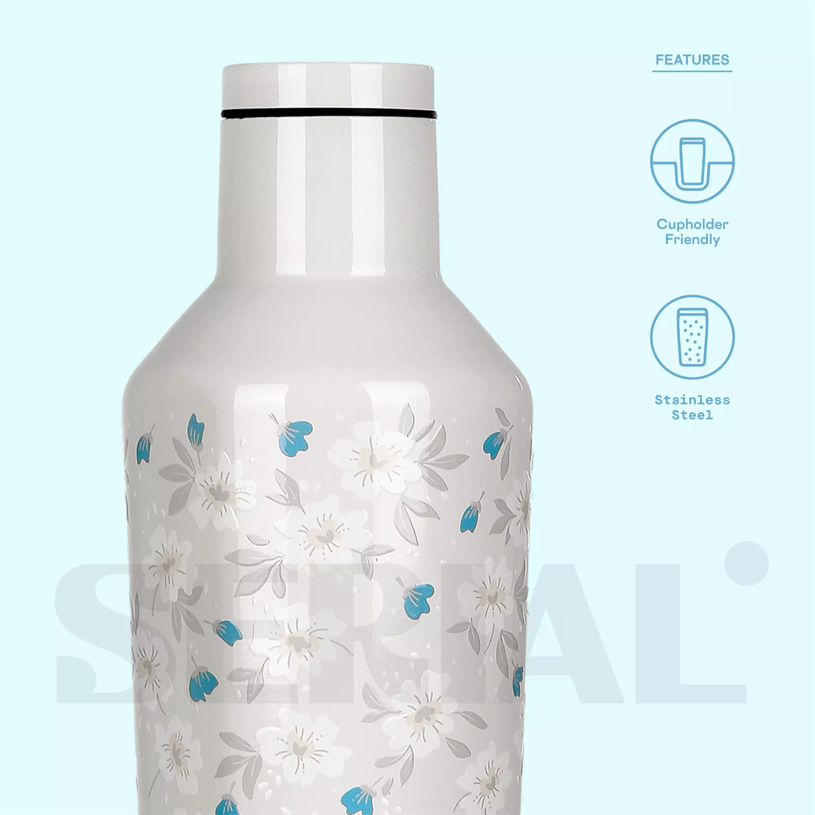 CORKCICLE® Canteen 16oz - Ditsy Floral Cream