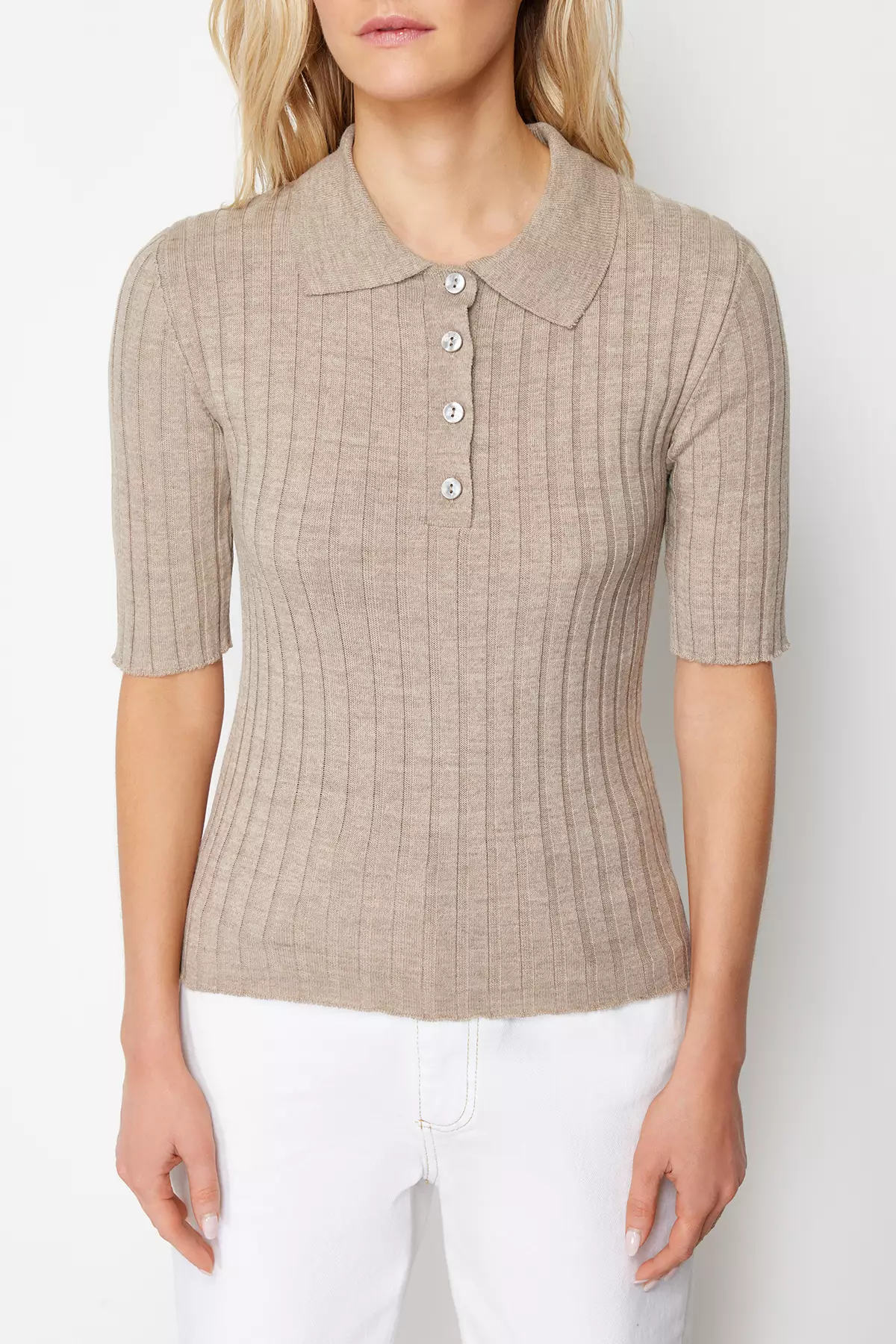 Polo Neck Knitwear Sweater