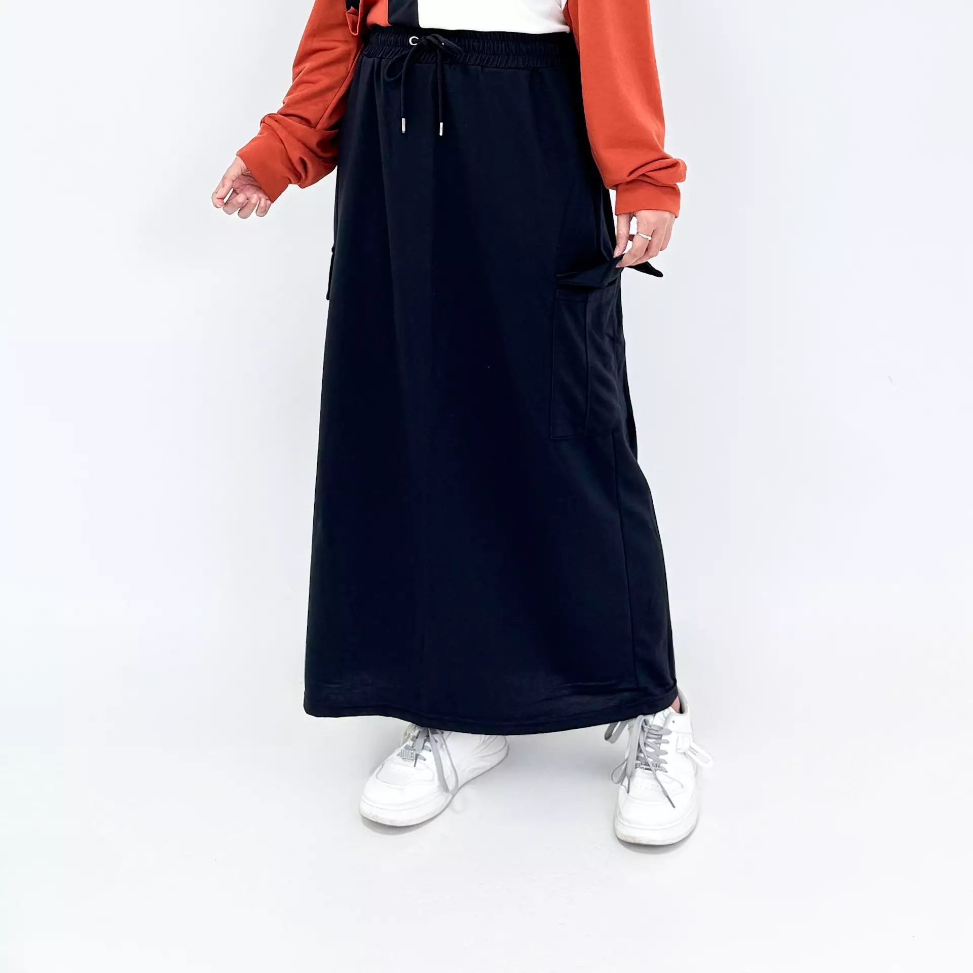 Tissa Set Sporty Skirt | Setelan Training Olahraga Rok Panjang Wanita