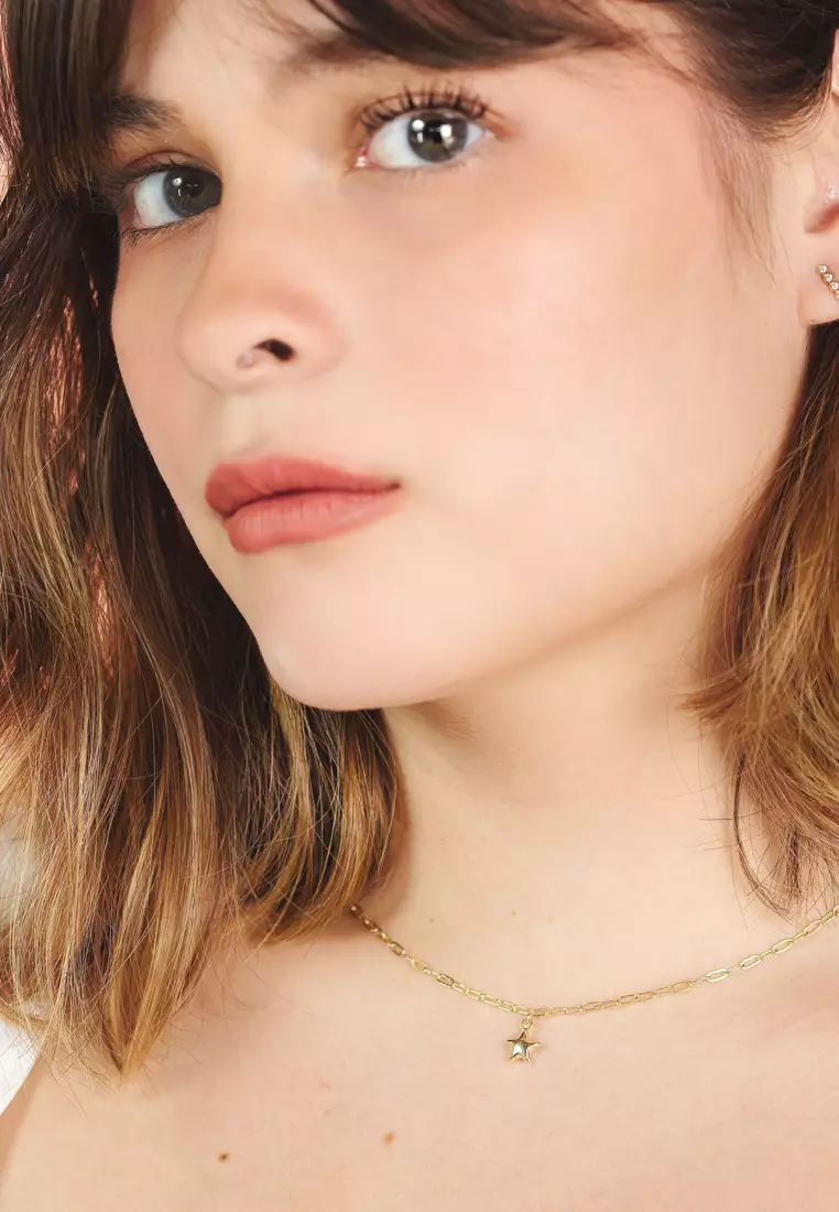 Star Clip Necklace 14k Gold