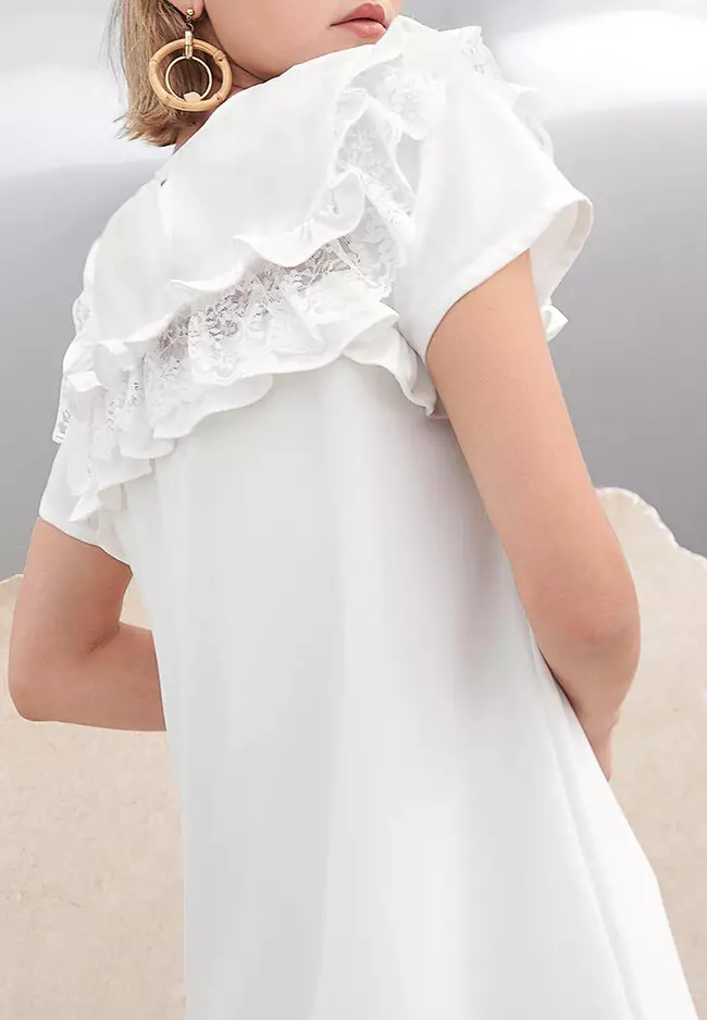 Ruffled Lace Detail Dress