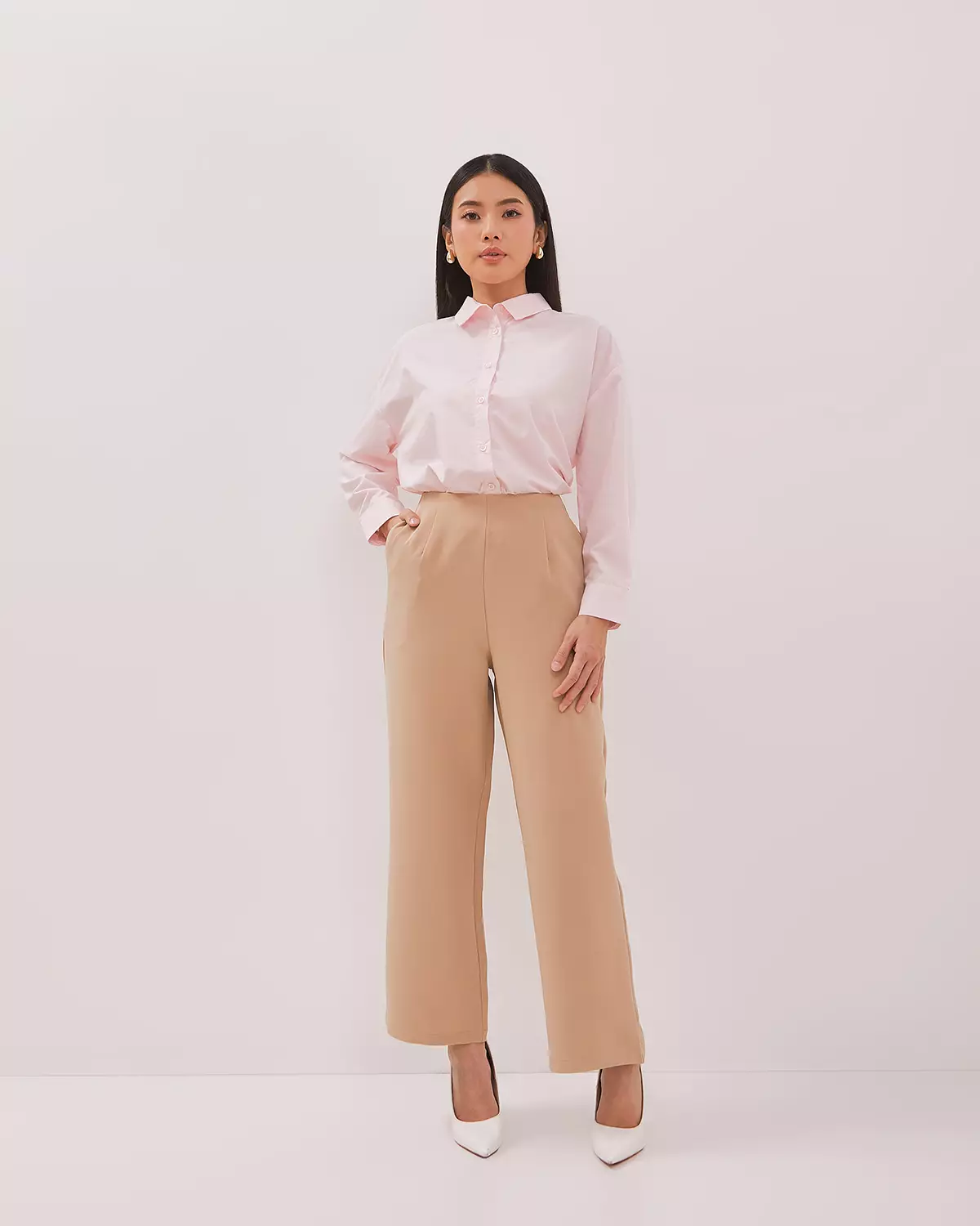 WOMEN'S PINK LONG-SLEEVED SHIRT