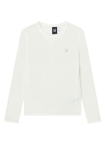 FILA white Online Exclusive Athletics Collection Women's F-Box Logo Long Sleeve T-shirt 89FF2AAC4CCC1CGS_1