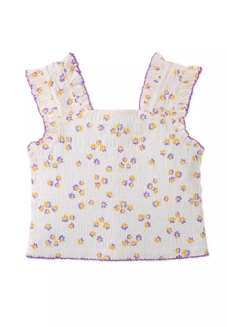 Laura Sleeveless Smocked Top