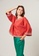 East India Company red and orange Corina - Embroidery Linen Kimono blouse 80138AA4D03B8EGS_4