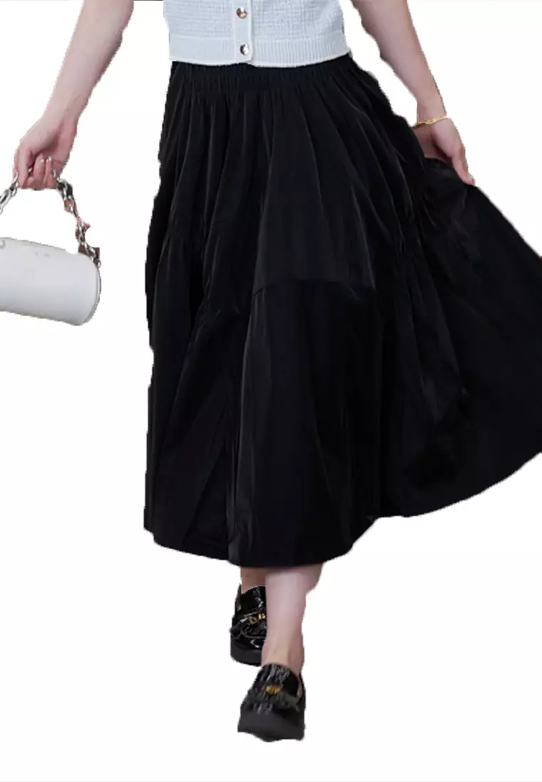 Buy Hopeshow Elastic Waist Pleated Maxi Skirt 2024 Online ZALORA