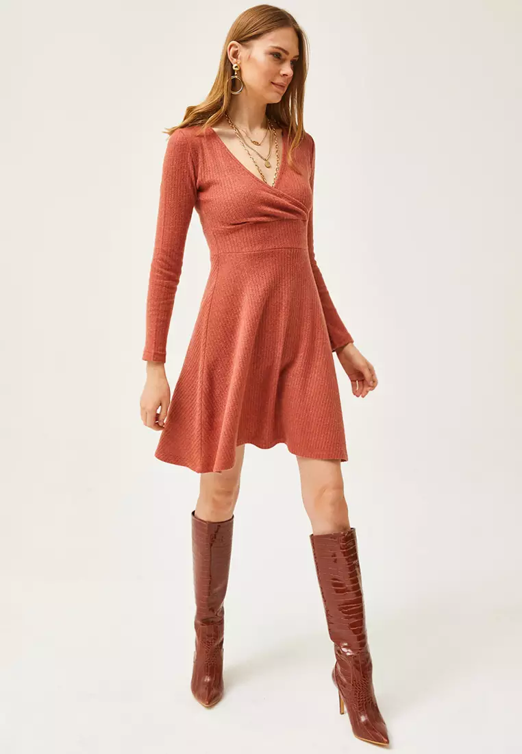 Surplice Mini Dress