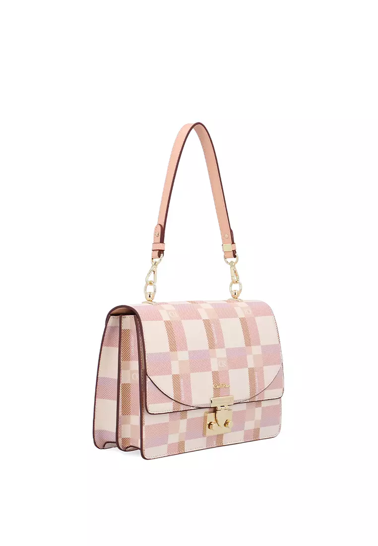 CR Dainty Check Shoulder Bag - Peach