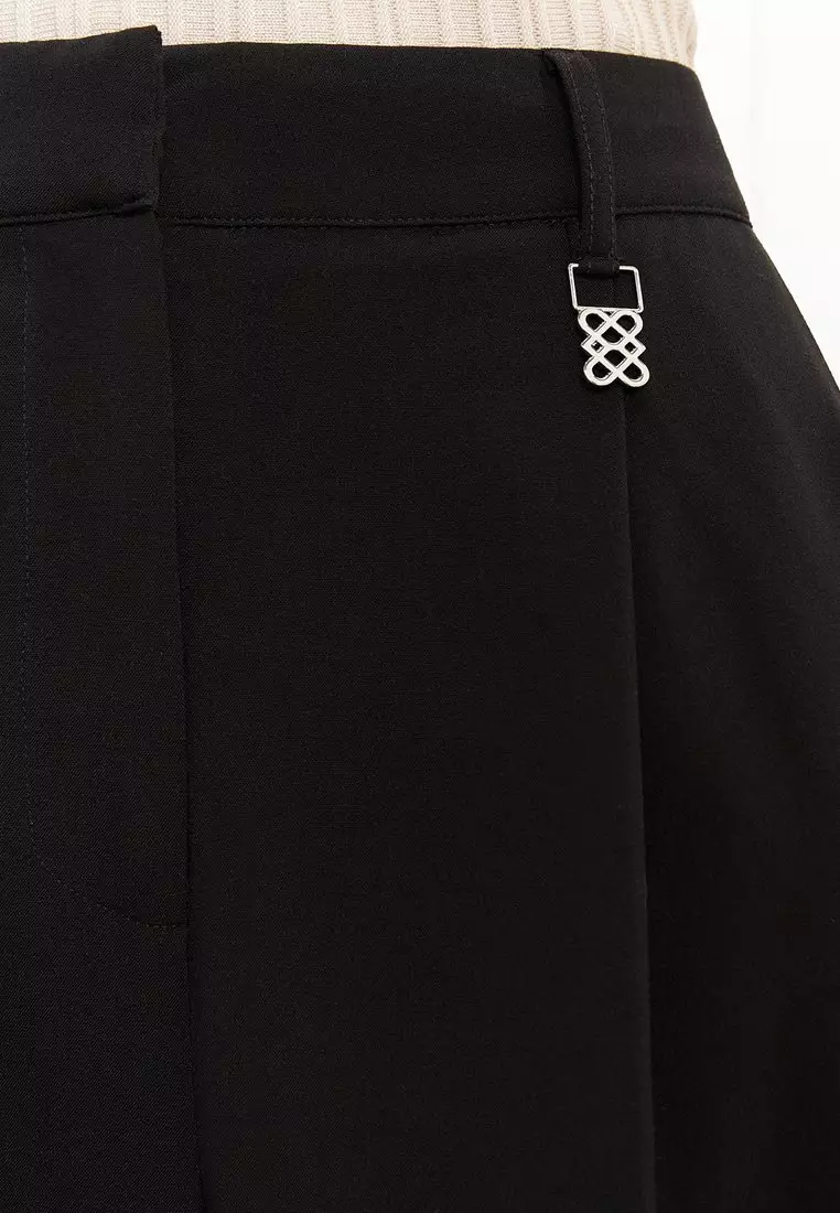 Logo Wide Leg Trousers - Black