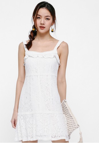 Jual Love Bonito Inez Ruffled Lace Dress Original Zalora