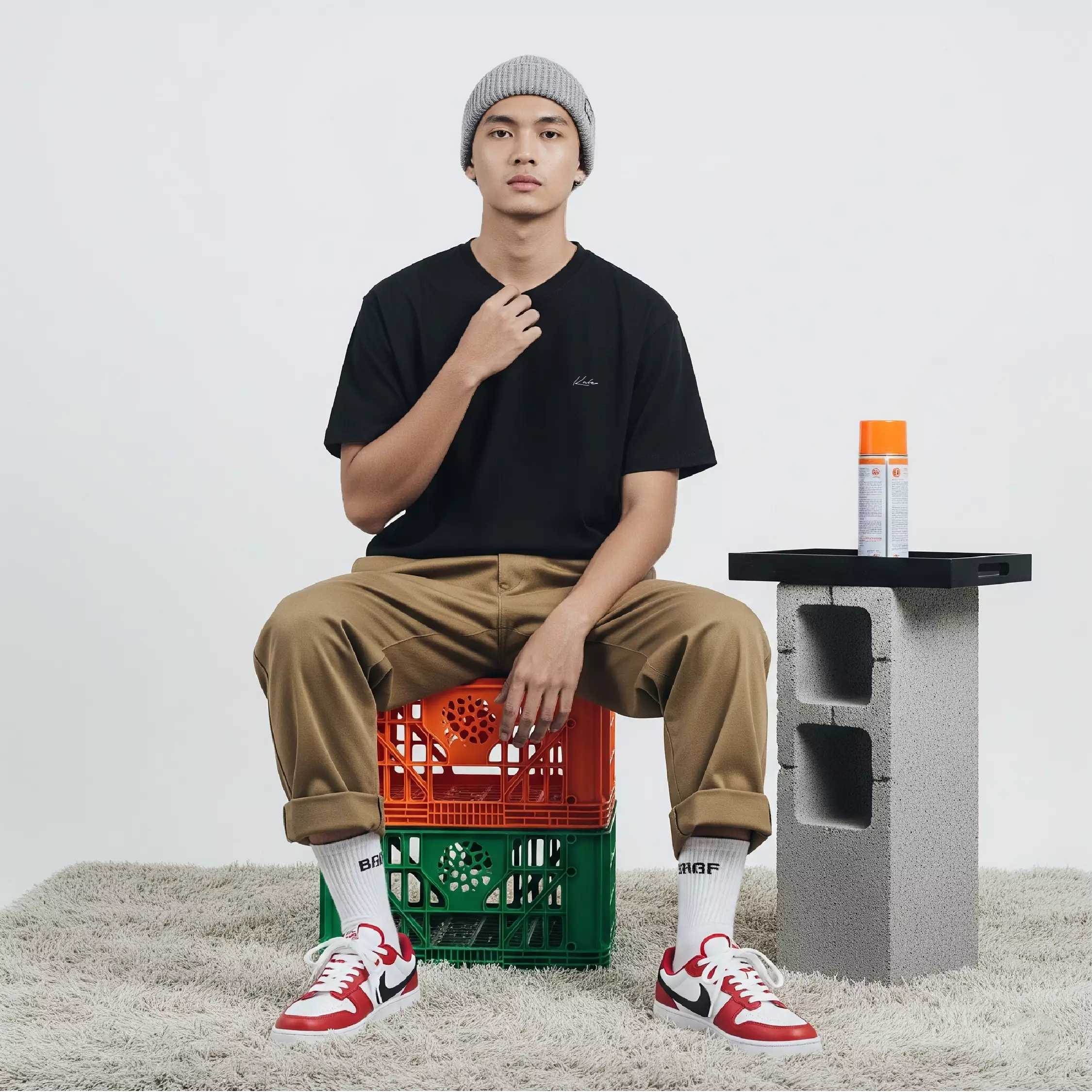 Kale Exo Black / Atasan Kaos Pria / Baju Kaos Pria / Kaos Basic Pria / Kaos Boxy Fit / Kaos Korea