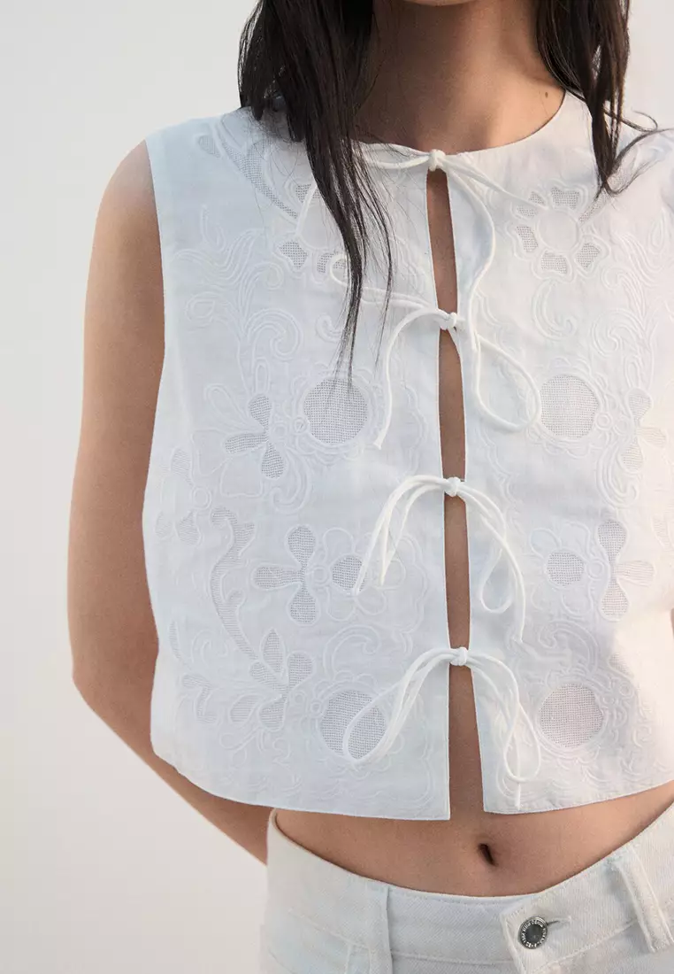 Embroidered Waistcoat With Bows