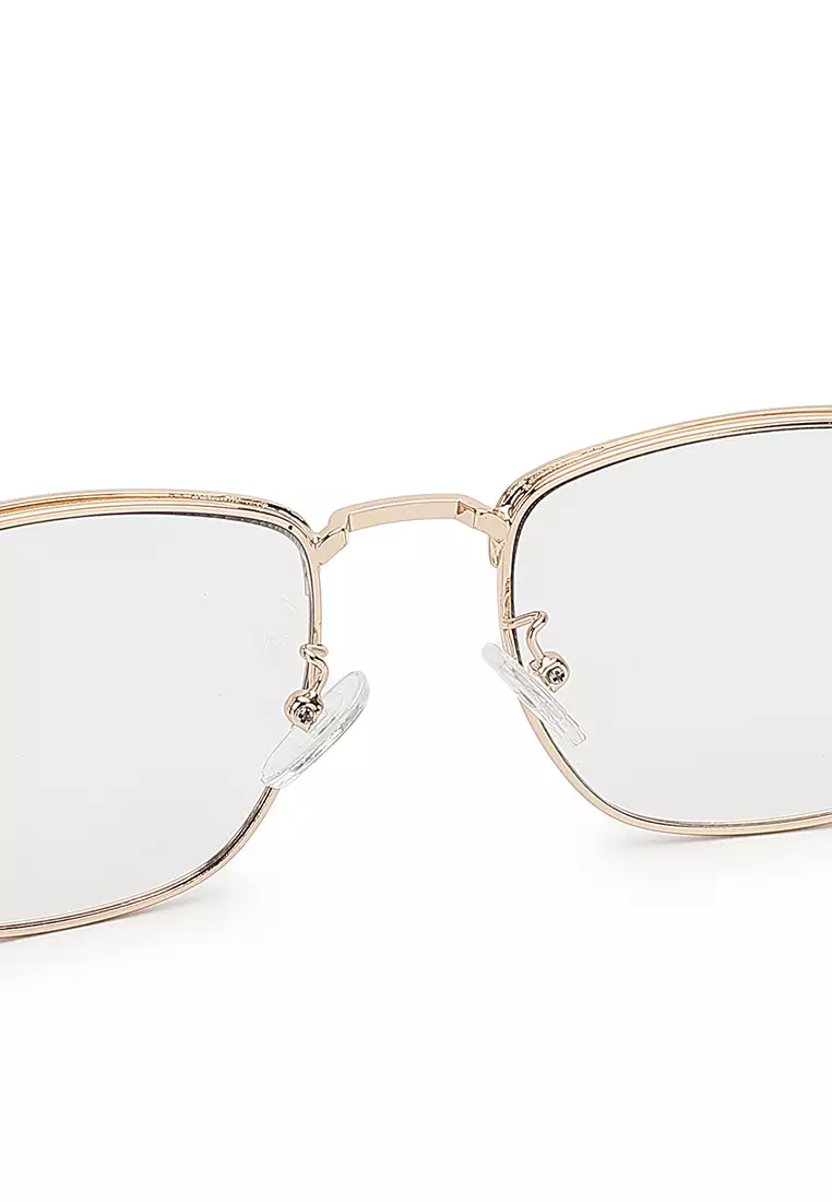Unisex Photochromic Square Sunglasses - Gold