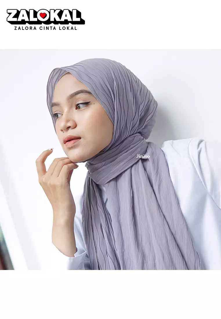 AURA Active Hijab Pashmina Full Plisket Wave
