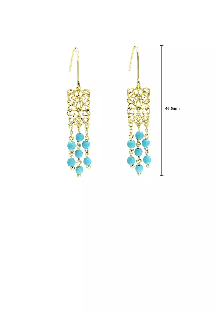 Gold turquoise earrings online