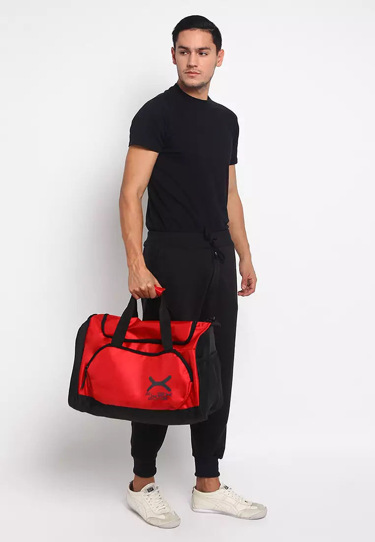 Flexzone Gym Bag Tas Olahraga Pria Sepakbola Badminton Fitness Sport Solid Red