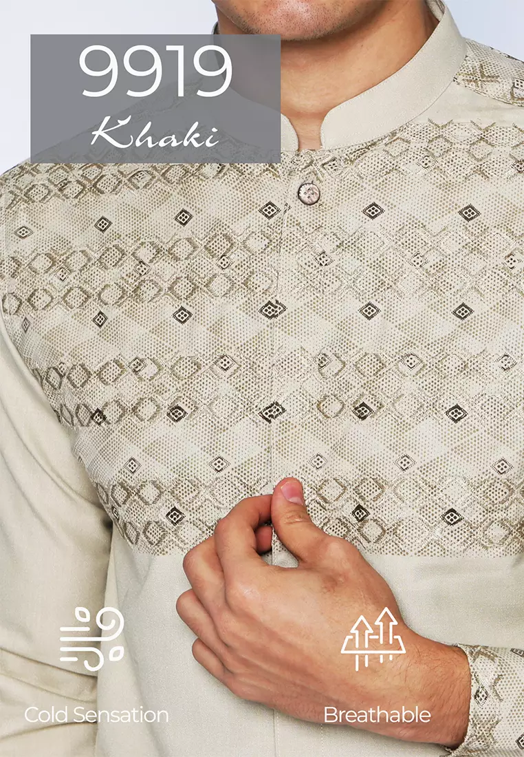 Casella Baju Koko Pria Lengan Panjang Premium Edisi Koko Sultan 9919 Khaki