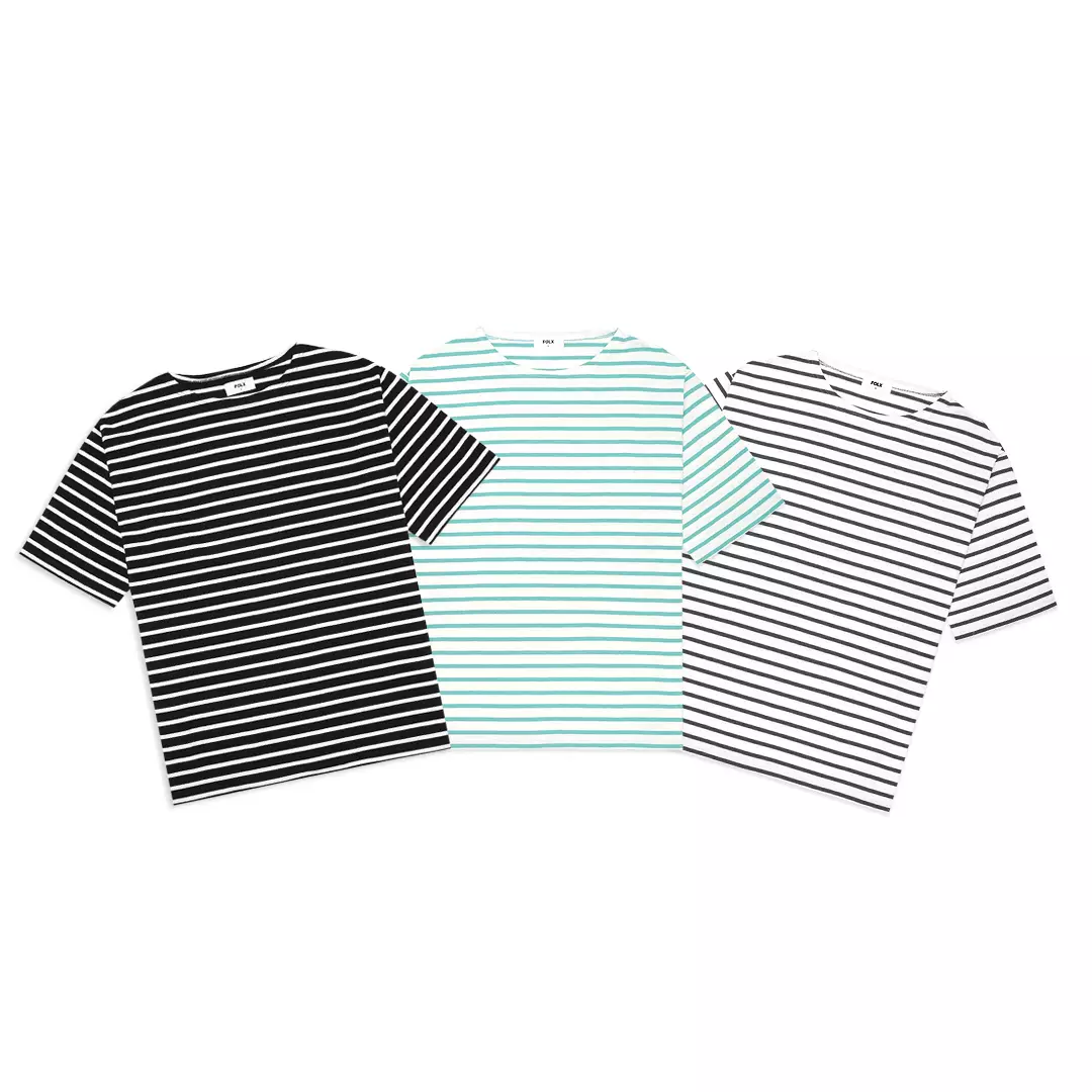 Oversize Striped T-Shirt Teal Stripes