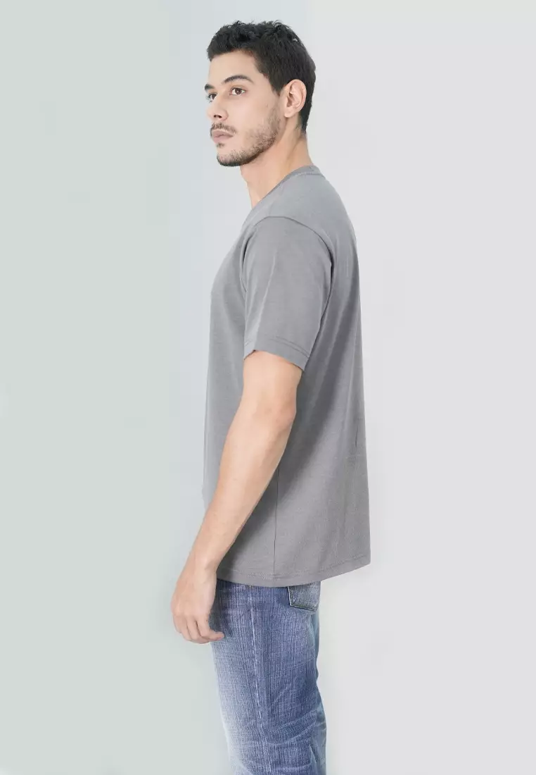 Johnwin - Kaos Essential Regular Fit Warna Abu FTS.622.S484.05.C-S/S