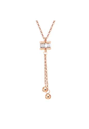 Air Jewellery gold Luxurious Pearl With Tassel Chain Necklace In Rose Gold CE4E0AC20E0DE4GS_1