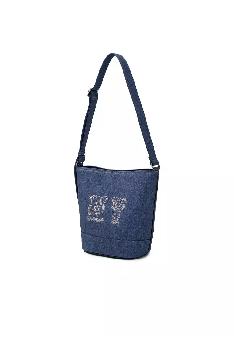 MLB ベーシック ビッグロゴ キャンバス バケットバッグ BOS (Cre MLB BASIC MEGA LOGO DENIM BUCKET BAG NEW YORK YANKEES 2025