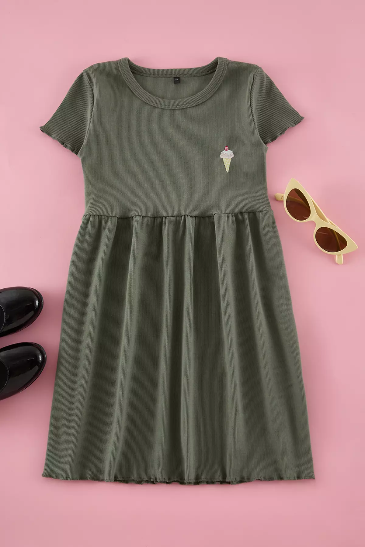 Mini Embroidered Knit Dress