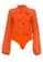 MISSGUIDED orange Tie Neck Pintuck Detail Bodysuit 2EAA2AAB1E3F95GS_4