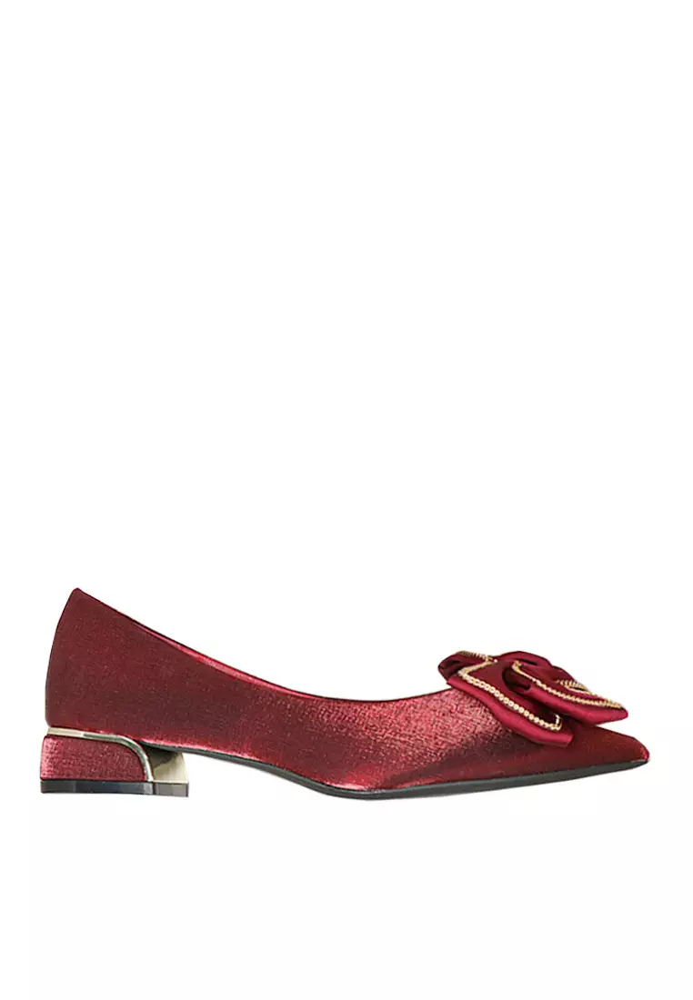 Discount on Twenty Eight Shoes  shoes - SKU: VANSA Satin Bow Wedding Low Heel Shoes VSW-P-J11-C