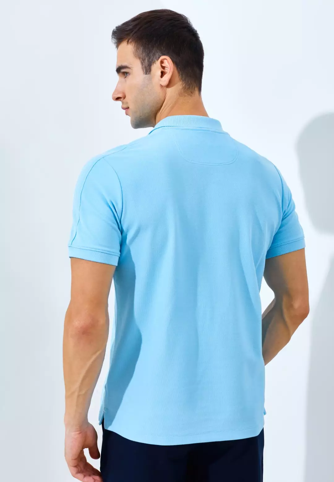 Jack Nicklaus Stellar Polo Shirt Pria Slim Fit Light Blue Colour Light Blue