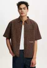 Brown Mini Grid Check